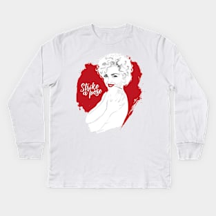 Strike a pose Kids Long Sleeve T-Shirt